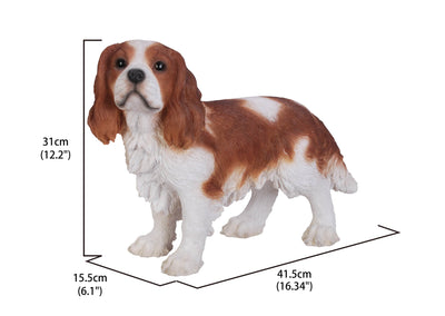 Brown/White King Charles Spaniel Standing Statue Hi-Line Gift Ltd.