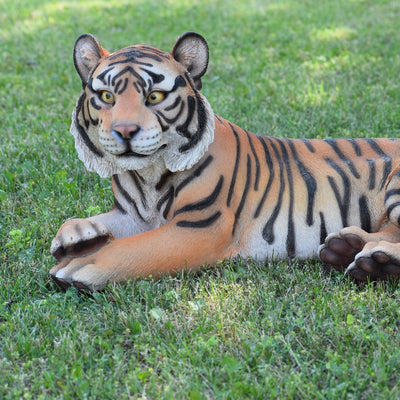 87807-YL - Tiger Laying Down Statue Hi-Line Gift Ltd.