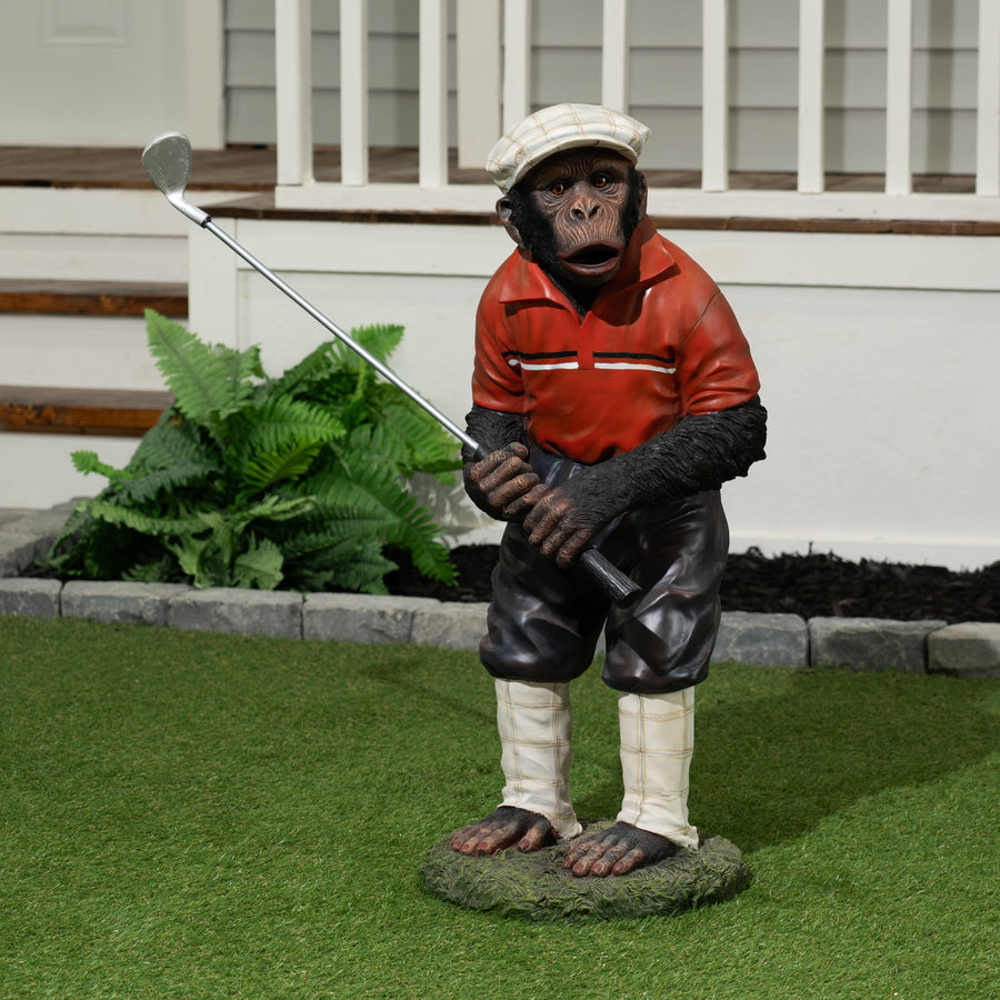 Golfer Monkey Statue Hi-Line Gift Ltd.
