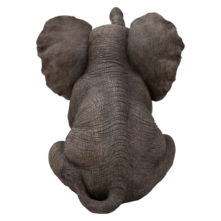 Elephant Baby Sitting With Trunk Up Statue HI-LINE GIFT LTD.