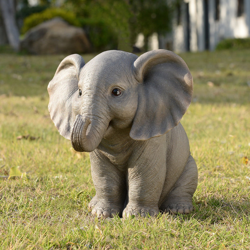 87948-C - Sitting Baby Elephant W/Trunk Up Hi-Line Gift Ltd.