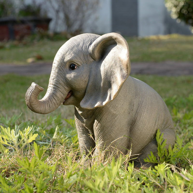 87948-C - Sitting Baby Elephant W/Trunk Up Hi-Line Gift Ltd.