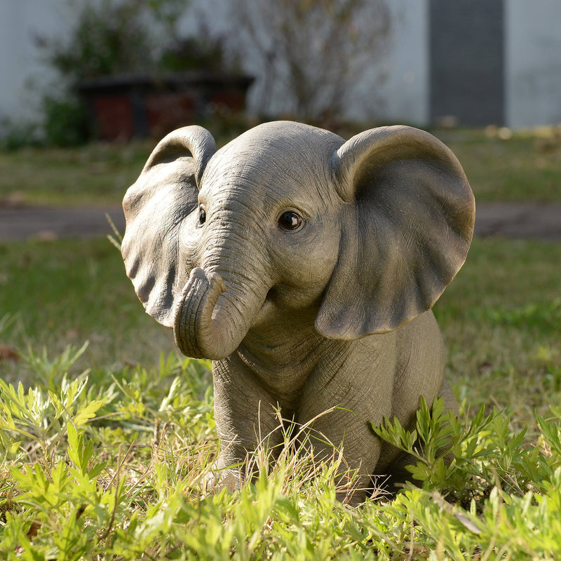 87948-C - Sitting Baby Elephant W/Trunk Up Hi-Line Gift Ltd.