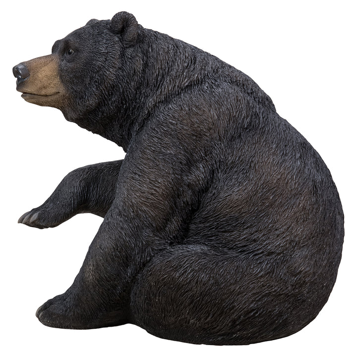 Black Bear Sitting W/One Paw Up Statue Hi-Line Gift Ltd.