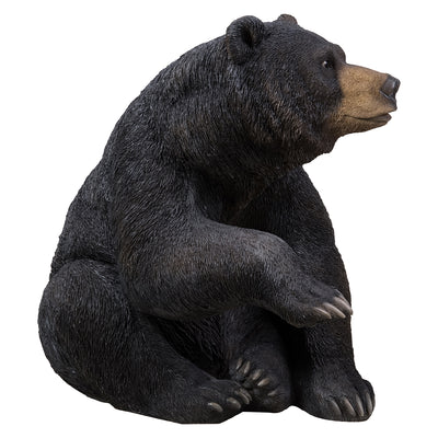 Black Bear Sitting W/One Paw Up Statue Hi-Line Gift Ltd.