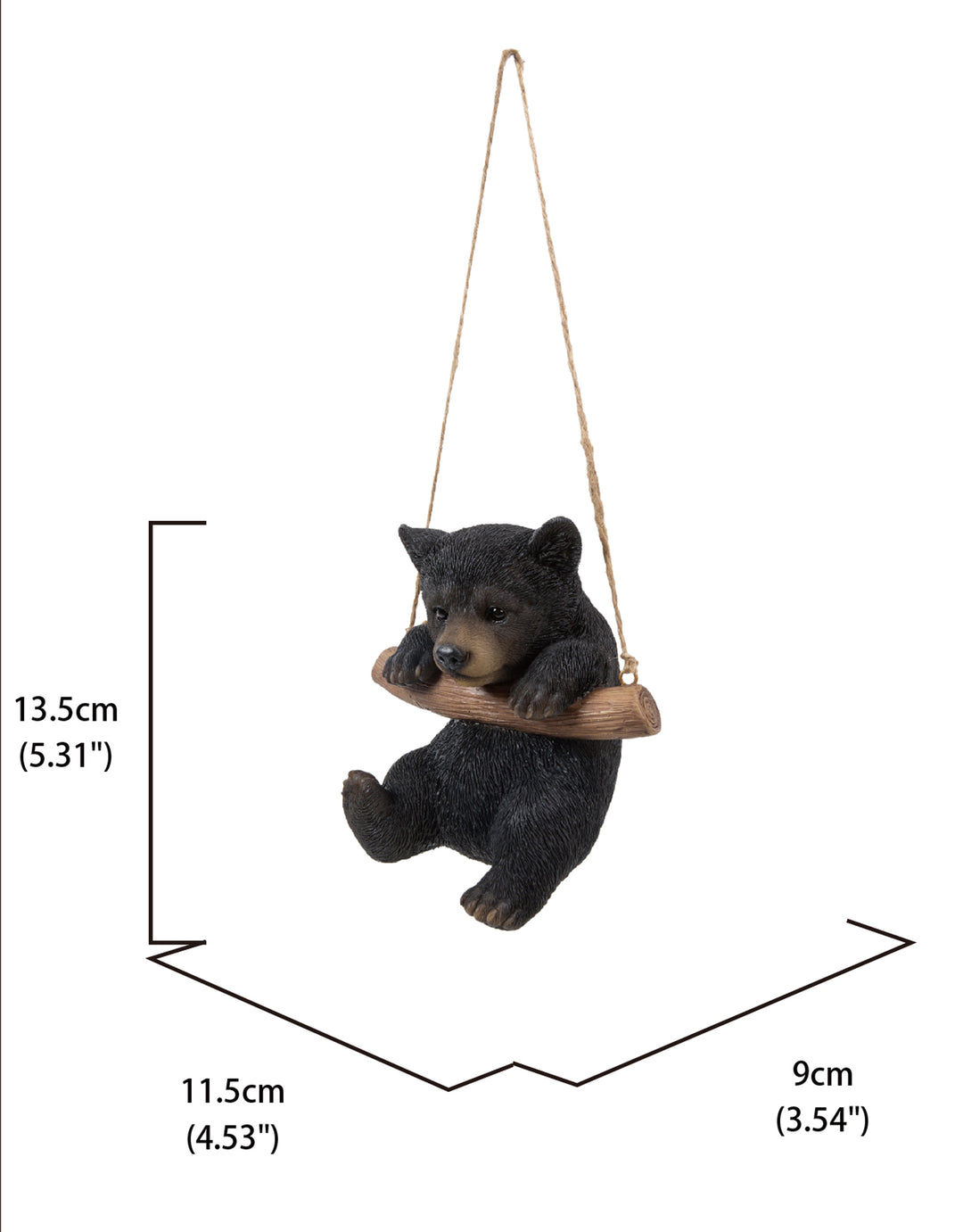 Hanging Black Bear Hug Branch HI-LINE GIFT LTD.