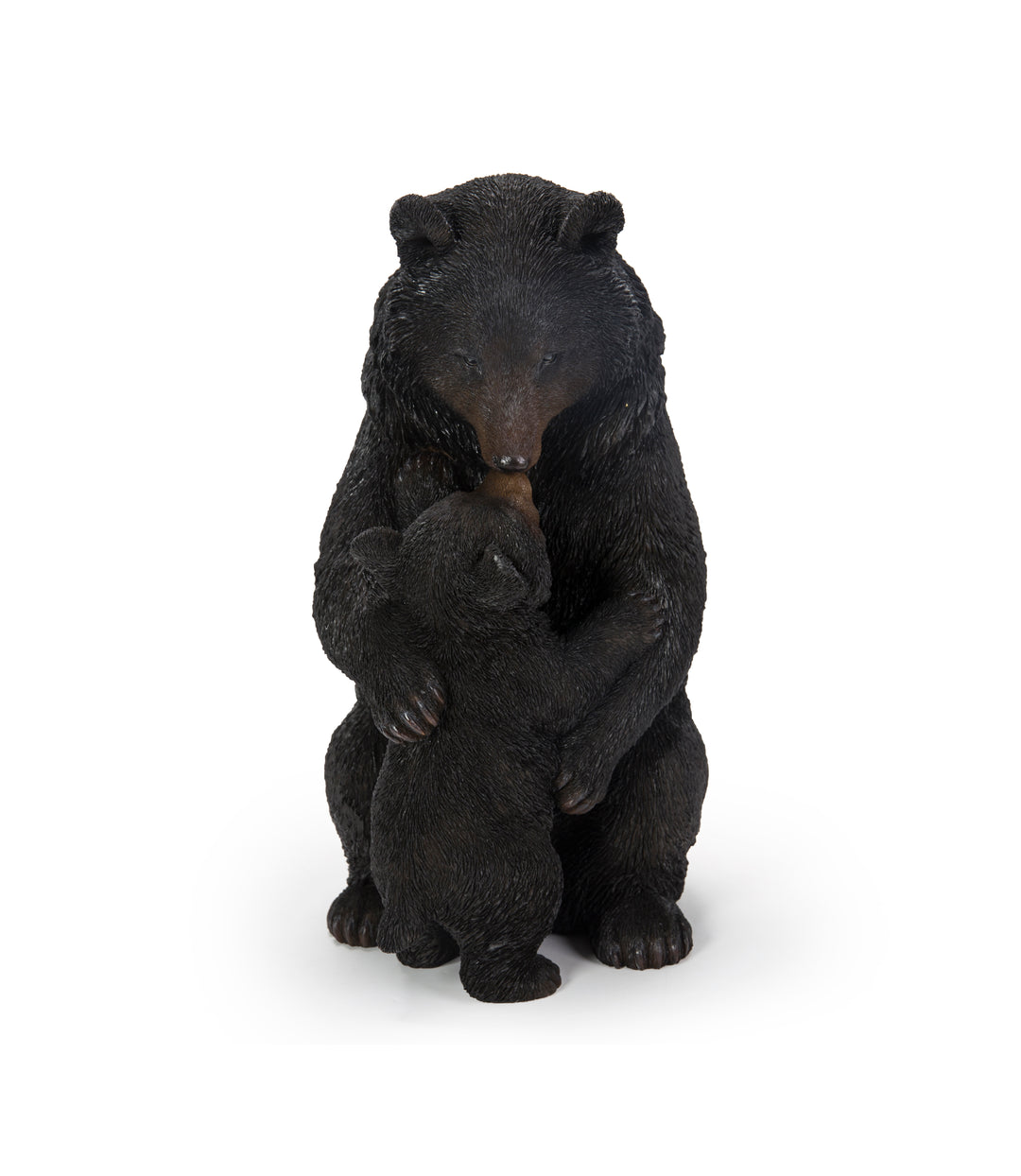 Cuddling Mother and Baby Bear Garden Statue - Black HI-LINE GIFT LTD.