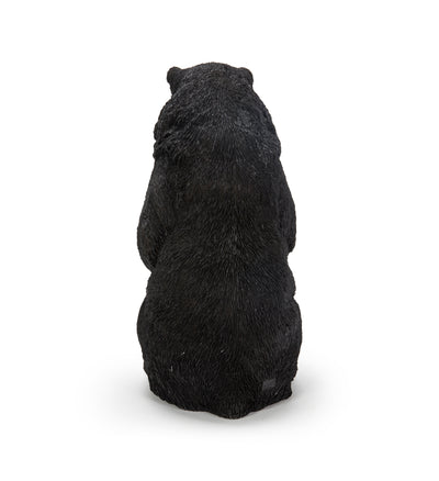 Cuddling Mother and Baby Bear Garden Statue - Black HI-LINE GIFT LTD.