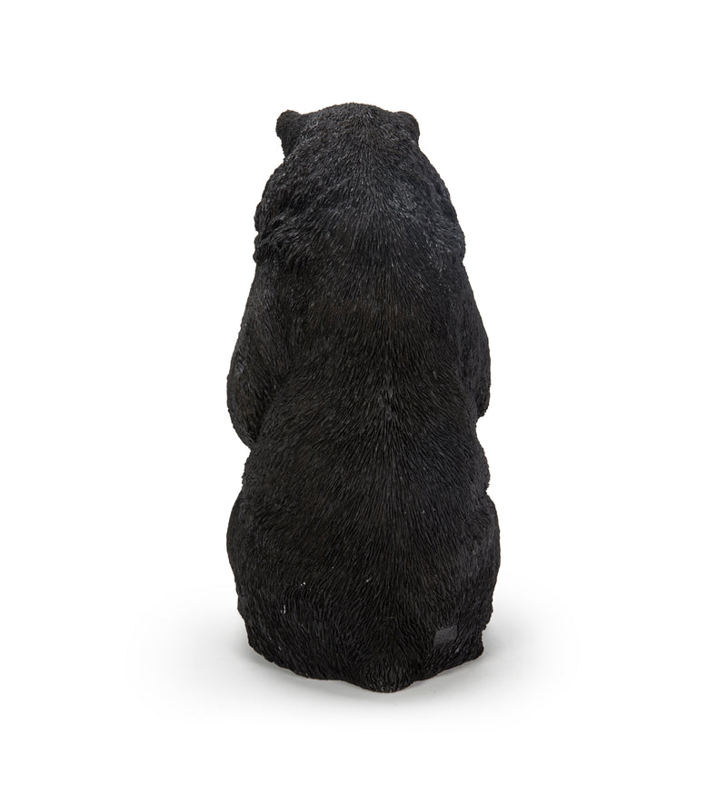 Cuddling Mother and Baby Bear Garden Statue - Black HI-LINE GIFT LTD.
