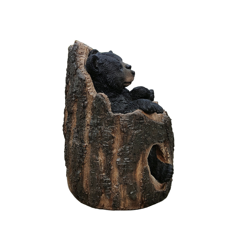 87957-L - Stump Cubs Duo: Playful Polyresin Black Bear Figurine Set Hi-Line Gift Ltd.