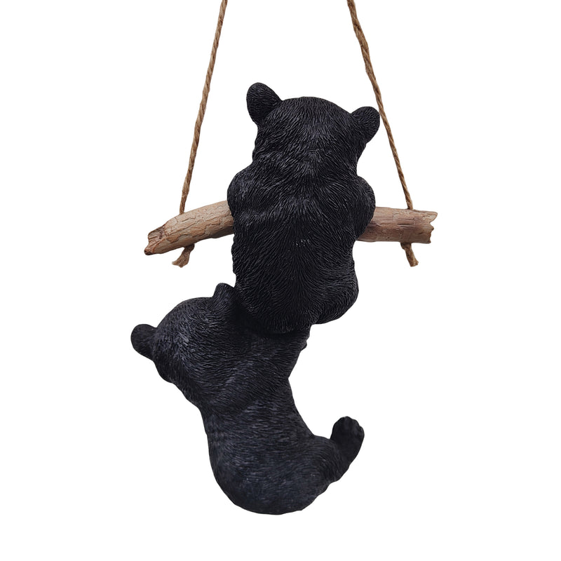 87957-N - Hanging Bear Cubs Duet: Playful Black Polyresin Figurine Set Hi-Line Gift Ltd.