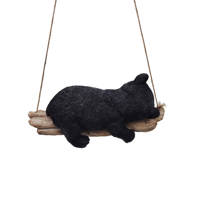 87957-O - Suspended Cub Serenity: Striking Black Hanging Bear Polyresin Figurine Hi-Line Gift Ltd.