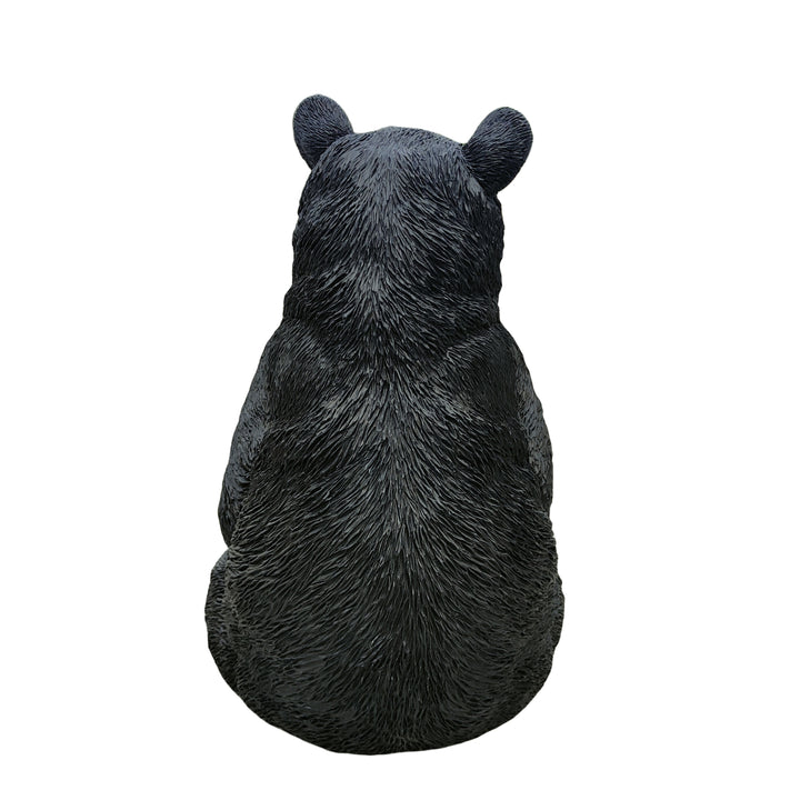 87957-P - Onyx Guardian: Majestic Black Polyresin Sitting Bear Figurine Hi-Line Gift Ltd.