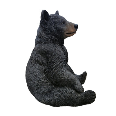 87957-P - Onyx Guardian: Majestic Black Polyresin Sitting Bear Figurine Hi-Line Gift Ltd.