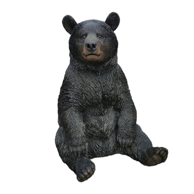 87957-P - Onyx Guardian: Majestic Black Polyresin Sitting Bear Figurine Hi-Line Gift Ltd.