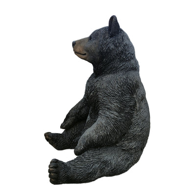 87957-P - Onyx Guardian: Majestic Black Polyresin Sitting Bear Figurine Hi-Line Gift Ltd.