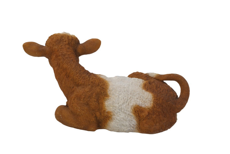 Brown & White Cow Laying Down Hi-Line Gift Ltd.