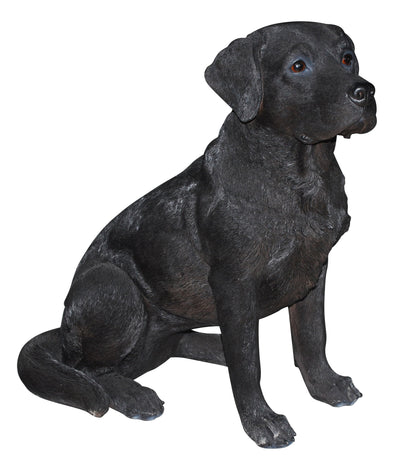 Realistic Black Labrador Statue – 21" Polyresin Dog Sculpture for Garden HI-LINE GIFT LTD.