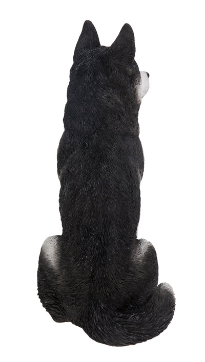 Siberian Husky Sitting Grey and White Statue HI-LINE GIFT LTD.