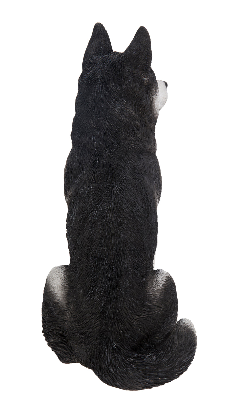 Siberian Husky Sitting Grey and White Statue HI-LINE GIFT LTD.