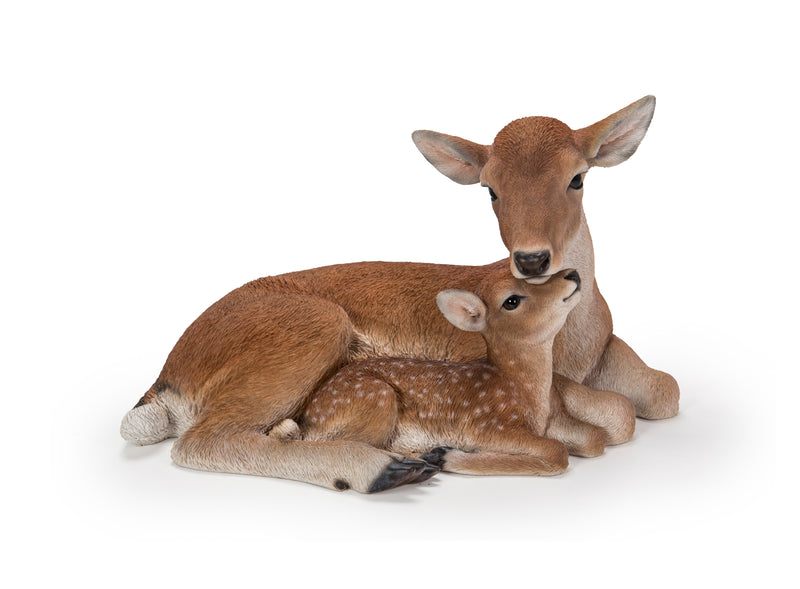 Cuddling Mother and Baby Deer Garden Statue HI-LINE GIFT LTD.