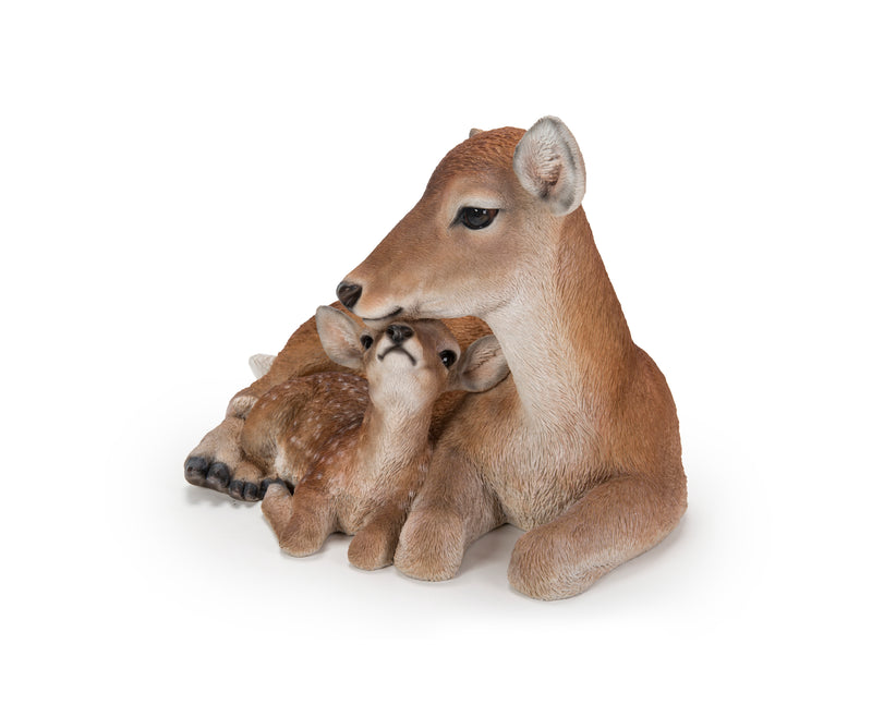 Cuddling Mother and Baby Deer Garden Statue HI-LINE GIFT LTD.