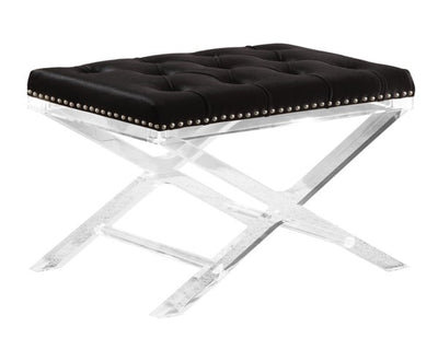 Black Button-Tufted Velvet X-Base Chair HI-LINE GIFT LTD.
