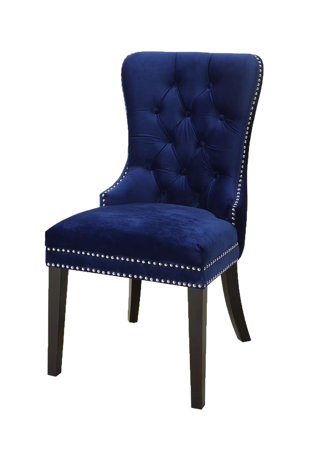 Blue Velvet Chair - Tufted - 2 Piece Set HI-LINE GIFT LTD.