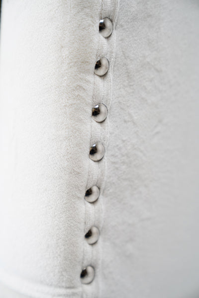 White Velvet Button-Tufted Dining Chair With  Metal Legs - Set Of 2 HI-LINE GIFT LTD.