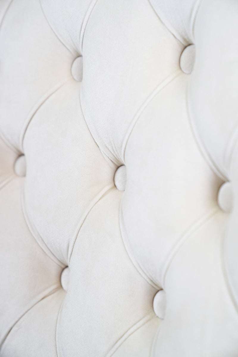 White Velvet Button-Tufted Dining Chair With  Metal Legs - Set Of 2 HI-LINE GIFT LTD.