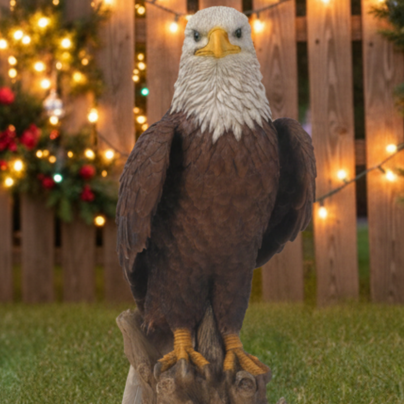 Bald Eagle on Stump Statue HI-LINE GIFT LTD.