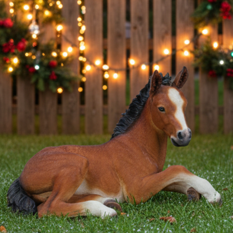 Laying Horse Colt Garden Statue HI-LINE GIFT LTD.