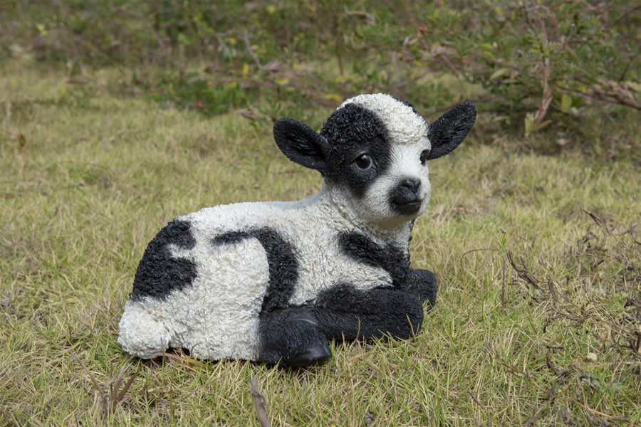 Small Black & White Baby Lamb Lying Down Hi-Line Gift Ltd.