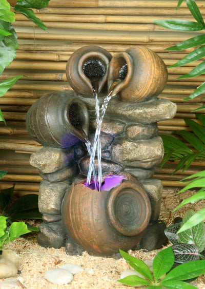 Fountain3 Jugs Pour Into One W/Rgb Light Hi-Line Gift Ltd.
