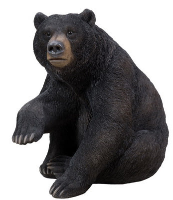Black Bear Sitting W/One Paw Up Statue Hi-Line Gift Ltd.