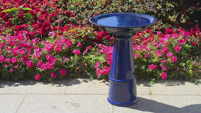 78414-05 -  Ceramic Birdbath - Blue Tranquility