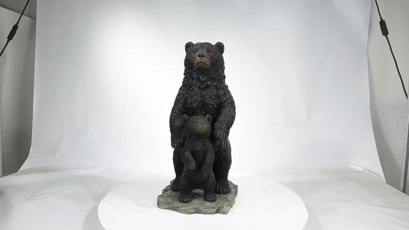 Standing Mother & Baby Black Bears