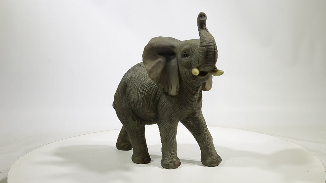 Elephant With Trunk Up Statue