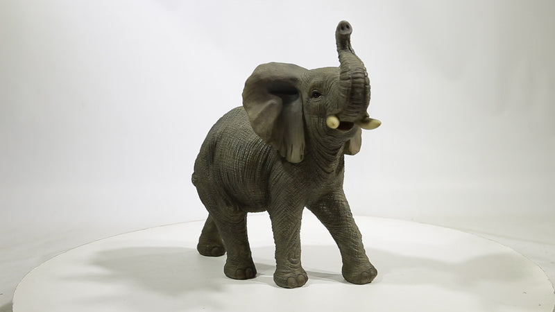 Elephant With Trunk Up Statue