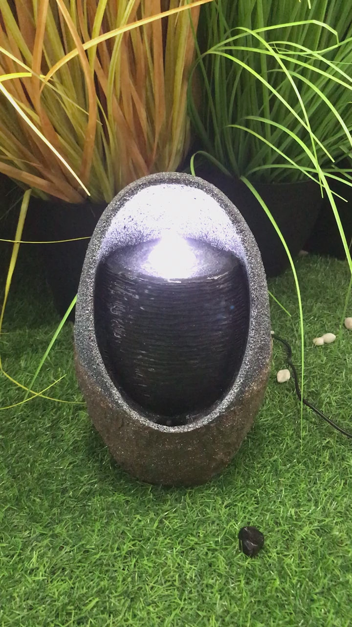 Bubbling Tabletop Fountain With  Cool White Led Lights