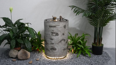 Bird Bath Fountain With Warm White Leds