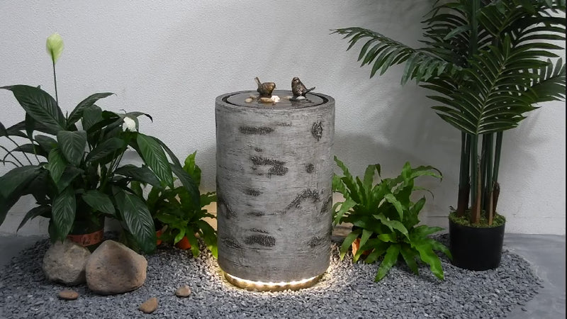 Bird Bath Fountain With Warm White Leds