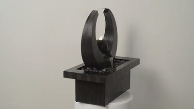 79532-Q-BK -  Outdoor Metal Fountain with LED Lights - Rusty Gray