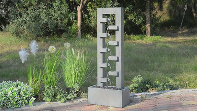 79532-R-GY -  Metal Fountain with Dusty Blue Finish