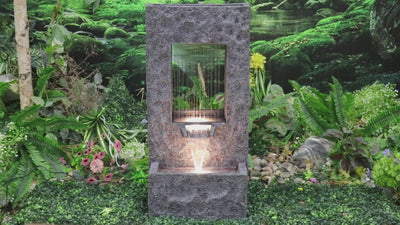 Rectangular Waterfall Fountain With Warm White Leds