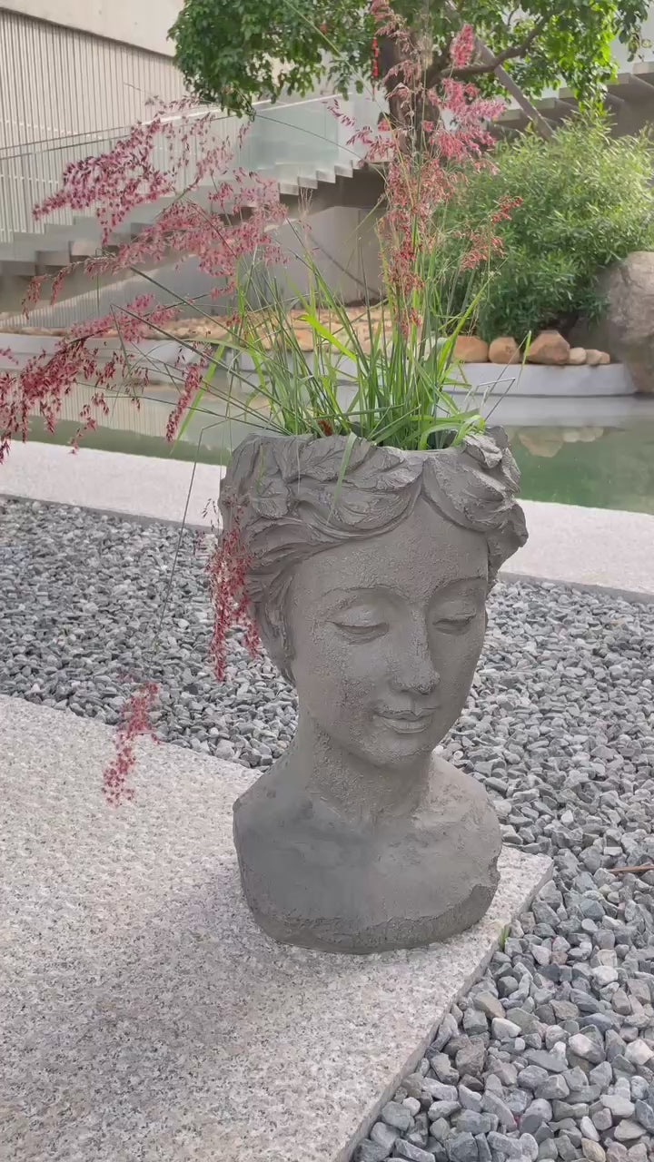 77132-B - Elegante Petite Woman Head Plant Stand Statue