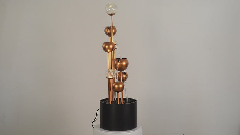 79532-N -  Outdoor Metal Fountain with Glass Ball Accent and Warm White LED Lights