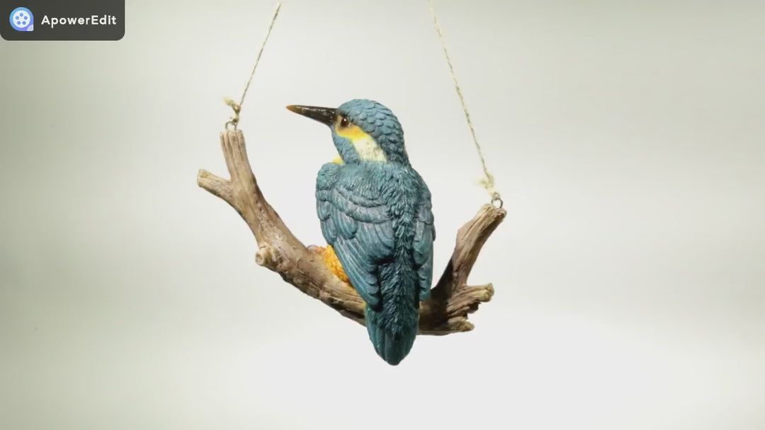 Hanging Kingfisher on Branch Statue
