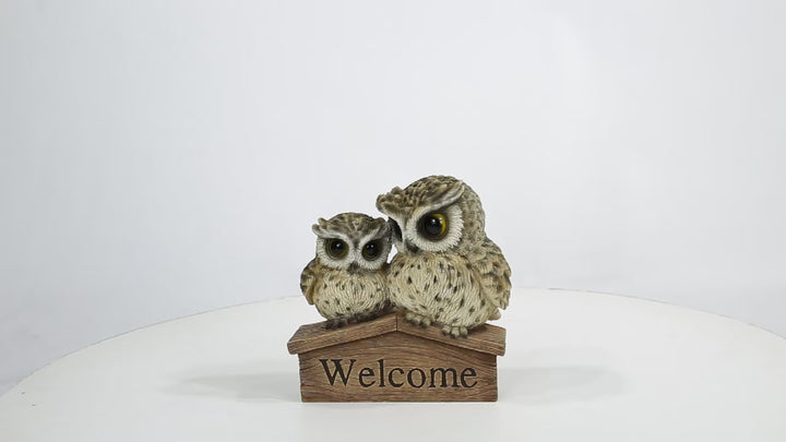 Mother & Baby Owl Welcome Sign