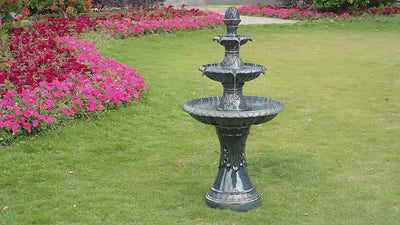 79586-05-BB -  3 Tier Ceramic Fountain - Serene Blue Beauty, No Lights